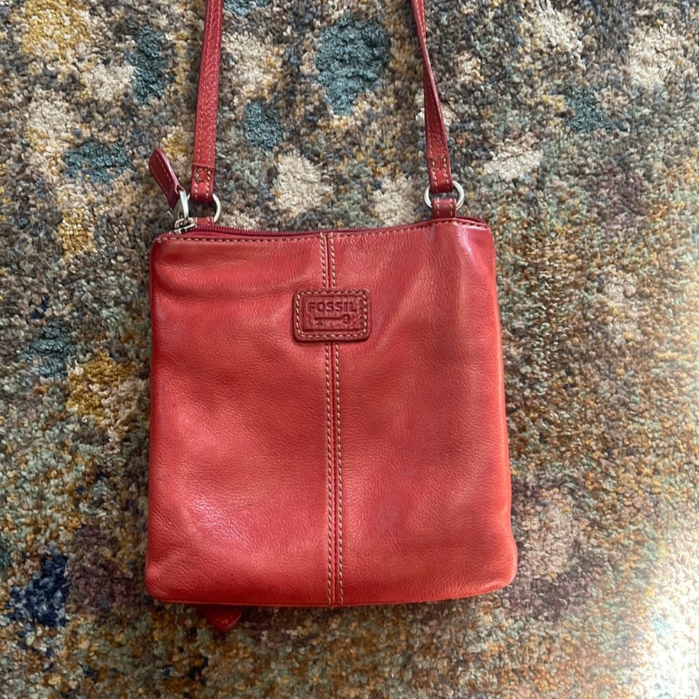 Fossil red leather purse